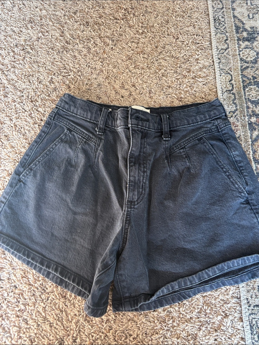 Universal Thread High-Waist Black Denim-Look Shorts